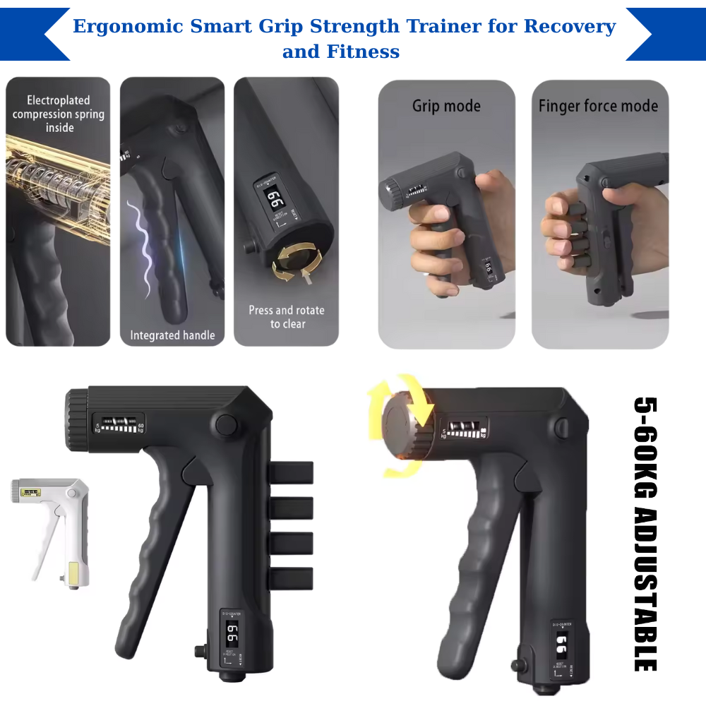 Core Surge® Adjustable Smart Grip Strength Trainer with Digital Counter – 5–60kg