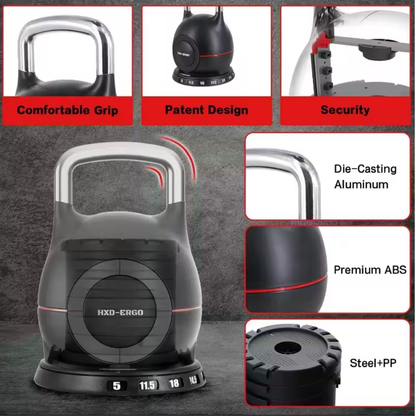 Core Surge® Adjustable Kettlebell – 6-in-1 Smart Weight System (18–40 lbs)