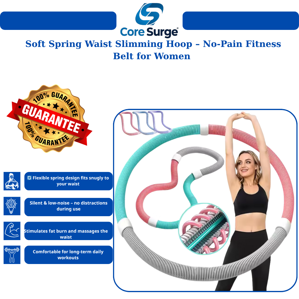 Core Surge® Soft Spring Waist Slimming Hoop – No-Pain Fitness Belt for Women