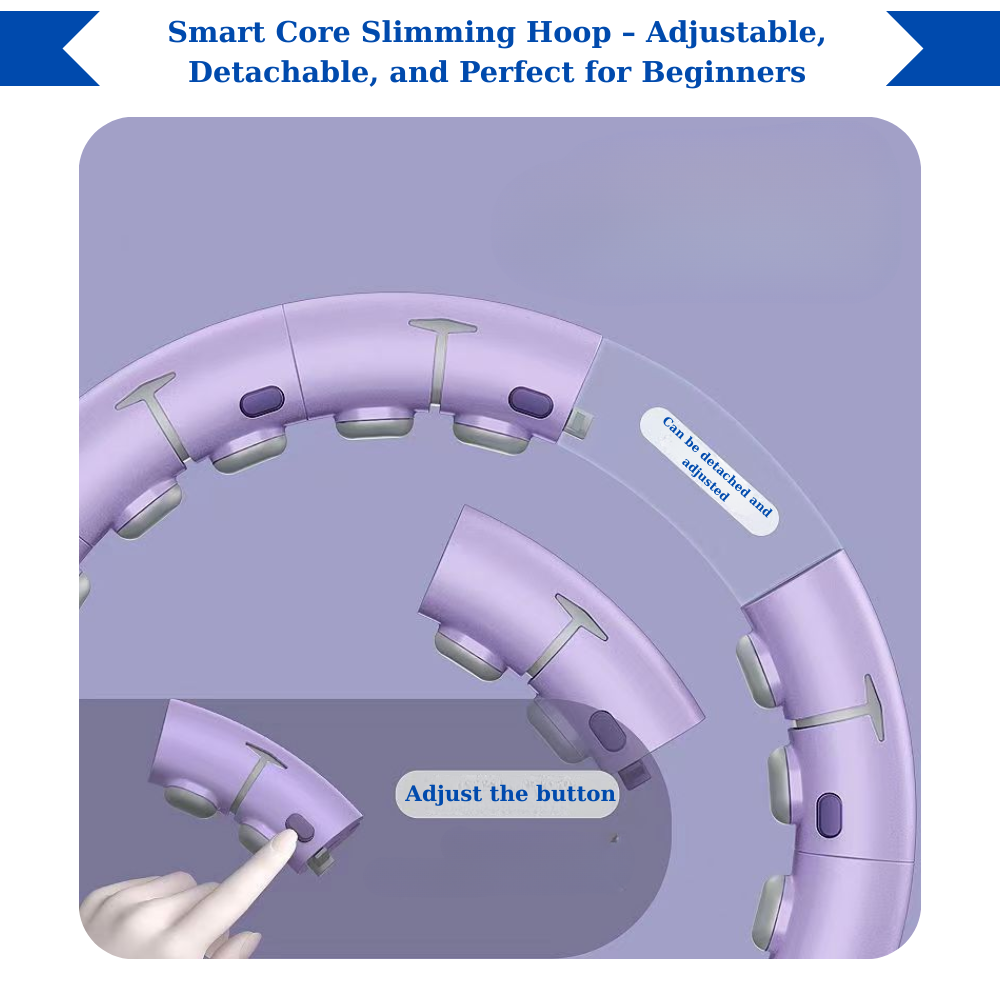 Core Surge® Smart Weighted Hula Hoop for Adults – Adjustable Fitness Hoop for Weight Loss & Core Training